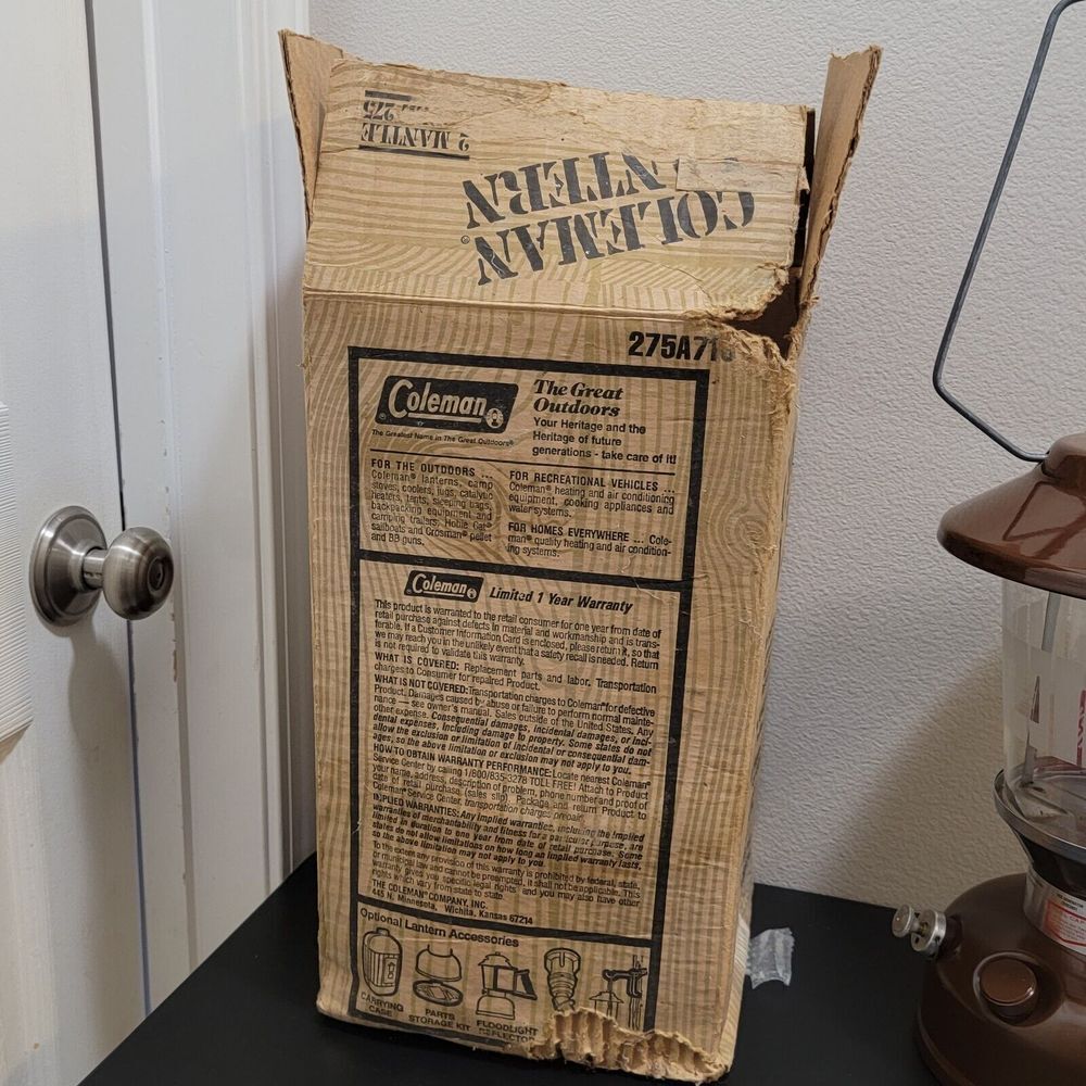 VTG Coleman‎ Double Mantle Lantern Model 275A 710 Picket Fence 2/80 RARE NOS - Picture 13 of 15